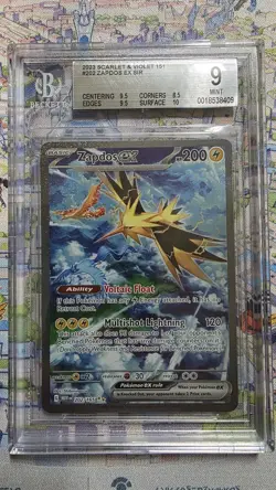 2023 Pokemon Zapdos EX 202/165 SIR Scarlet & Violet 151 BGS 9 MINT - Image 1