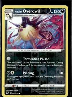 Pokemon Hisuian Overqwil 090/189 Astral Radiance Reverse Holo Uncommon - Image 1