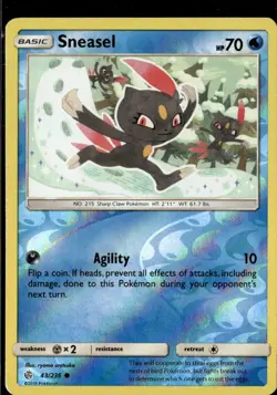 Pokemon Sneasel 43/236 Cosmic Eclipse Reverse Holo Common - Image 1