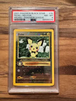Pokemon Black Star Pichu REV FOIL Pokemon League Promo PSA 8 # 68566376 - Image 3