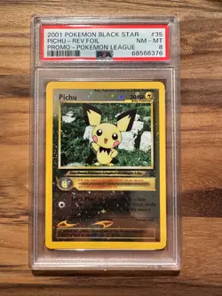 Pokemon Black Star Pichu REV FOIL Pokemon League Promo PSA 8 # 68566376 - Image 4