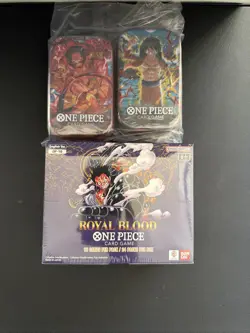 One Piece TCG: Royal Blood Booster Box English OP-10 Sealed + 2 Sealed Tins - Image 1