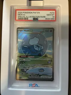 Pokemon Mew EX Bubble Mew PSA 10 Gem Mint 232/091 Sir SV Paldean Fates 2024 - Image 1