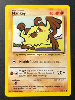 Mankey 81/110 Legendary Collection Common - Pokemon Card LP - Image 1