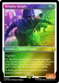 Magic The Gathering MTG TEMPLAR KNIGHT ETCHED FOIL Assassin's Creed NM - Image 1