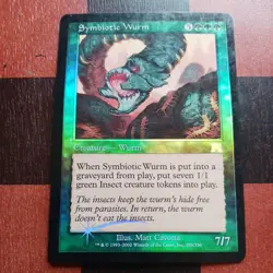Mtg Symbiotic Wurm FOIL LP Onslaught Magic Card Wurm Rare - Image 1