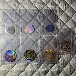 Pokemon TCG Jumbo 7 Coin Bundle - Charizard, Celebrations, Ninetales - Metal - Image 1