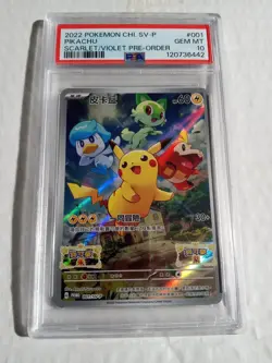 PSA 10 2022 Pokemon Chi Sv-p Pikachu Scarlet/Violet Pre-oder Gem Mint - Image 1