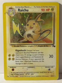 Raichu (14) 14/62 Fossil HP Pokemon Fast Shipping - Image 1