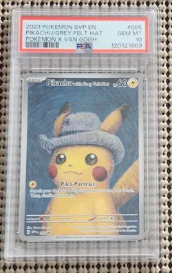Pokemon Pikachu with Grey Felt Hat PSA 10 GEM MINT 💎 #085 Van Gogh SVP EN Promo - Image 2