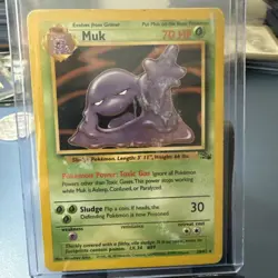 Pokemon TCG Muk 28/62 Fossil Card Regular Damaged - Image 1