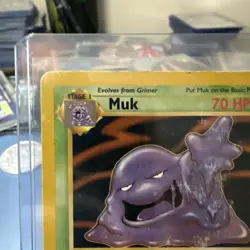 Pokemon TCG Muk 28/62 Fossil Card Regular Damaged - Image 2