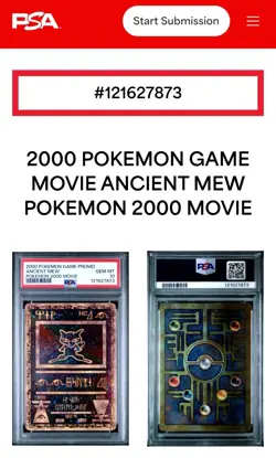 2000 POKEMON GAME MOVIE POKEMON 2000 MOVIE ANCIENT MEW PSA 10 - Image 1