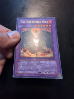 Yu-Gi-Oh! ULTRA RARE CARD EVIL HERO INFERNO WING GLAS-EN038 1ST LP - Image 2