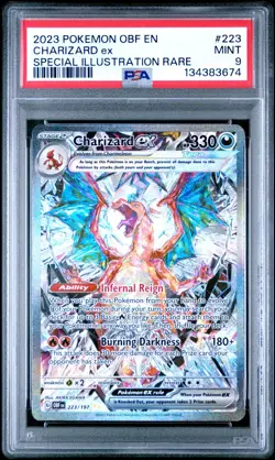 Pokemon TCG Obsidian Flames Charizard EX Card 223/197 Sir PSA 9 - Image 1