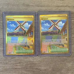 Gold Mega Hyper Rare Artazon 229/197 | 2 Card Lot | Pokemon Trading Card Lot - Image 1