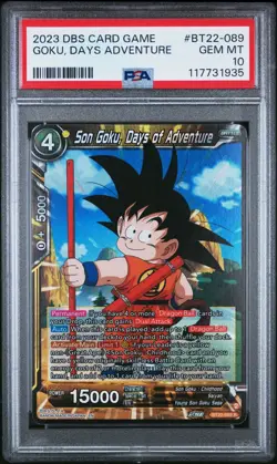 2023 Dragon Ball Card Game Goku Days Adventure #BT22-089 PSA 10 Gem Mint - Image 1