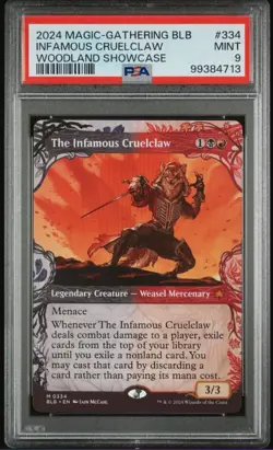 MTG The Infamous Cruelclaw Woodland Showcase Bloomburrow (BLB) #334 PSA 9 Mint - Image 1