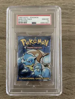 Pokemon Cards - PSA 10 Base Set Booster Pack - Unlimited Blastoise - GEM MT - Image 1