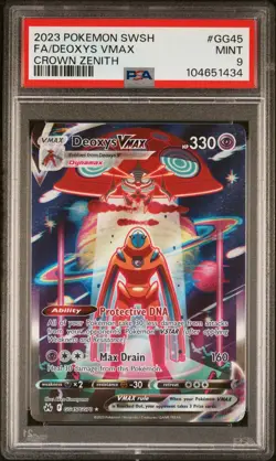 2023 POKEMON SWORD & SHIELD CROWN ZENITH #GG45 FULL ART/DEOXYS VMAX PSA 9 - Image 1