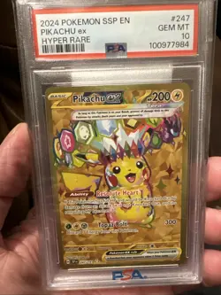 POKEMON PIKACHU EX HYPER RARE EN SSP #247 PSA 10 - Image 1