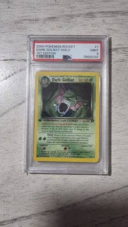 2000 Pokemon Team Rocket Dark Golbat 1st Edition Holo Rare #7 PSA 9 Mint - Image 2