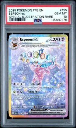 Pokemon PSA 10 Prismatic Evolutions Espeon ex SIR #155 - Image 1