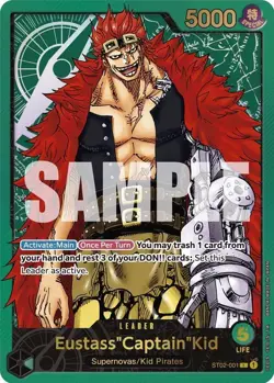 One Piece TCG: Premium Leader Collection ST02-001 Eustass "Captain" Kid - MINT - Image 3