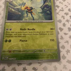 Pokemon Card Beedrill Scarlet & Violet 151 Reverse Holo Rare 015/165 Near Mint - Image 2