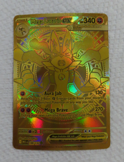 Pokemon Mega Lucario EX Gold Holo Hyper Rare Card 188/132 MINT Fresh Pull - Image 2