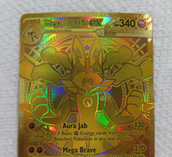 Pokemon Mega Lucario EX Gold Holo Hyper Rare Card 188/132 MINT Fresh Pull - Image 3