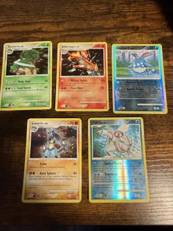 Pokemon Diamond And Pearl Card Lot 5 Holos And Reverse Holos Palkia Lucario Etc. - Image 1
