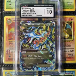 2014 POKEMON FLASHFIRE BATTLE ARENA DECK #69 M CHARIZARD EX CGC 10 - Image 1