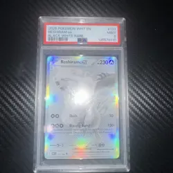 2025 POKEMON WHT EN-WHITE FLARE BLACK WHITE RARE #173 RESHIRAM EX PSA 9 - Image 1