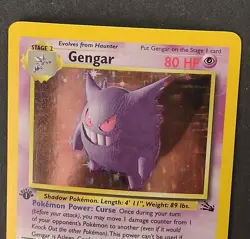 Gengar 1st Edition Holo Fossil 5/62 Pokemon Rare 1999 WOTC - Image 4