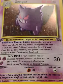 Gengar 1st Edition Holo Fossil 5/62 Pokemon Rare 1999 WOTC - Image 5