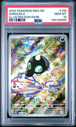 2025 POKEMON MEG EN-MEGA EVOLUTION ILLUSTRATION RARE #149 SHROODLE PSA 10 - Image 1