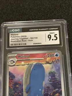 2025 POKEMON BATTLE PARTNERS - ART RARE - HOLO - JPN #103/100 WAILORD CGC 9.5 - Image 2