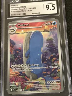2025 POKEMON BATTLE PARTNERS - ART RARE - HOLO - JPN #103/100 WAILORD CGC 9.5 - Image 3