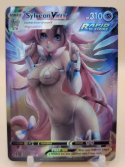 ❤ Set of 9 - Eeveelution WAIFUS VMAX Pokemon Anime Card Girl Foil Holo ACG❤ - Image 4