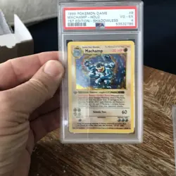 1999 POKEMON BASE SET 1ST EDITION-SHADOWLESS #8 MACHAMP-HOLO PSA 4 - Image 2