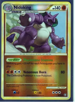 2010 NIDOKING 6/102 HGSS TRIUMPHANT POKEMON CARD RARE-REVERSE HOLO-NM - Image 1