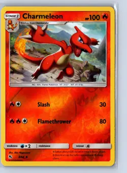 Pokemon tcg: Hidden Fates Charmeleon #8/68 Uncommon,Reverse Holo,NM .p2a - Image 1
