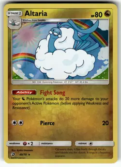 Altaria 40/70 Dragon Majesty LP Pokemon Card TCG - Image 1