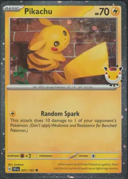 Pikachu Stamped Promo (051/162) Cosmos Holo - Pokemon Day 30th - SWIRL!! - Image 1