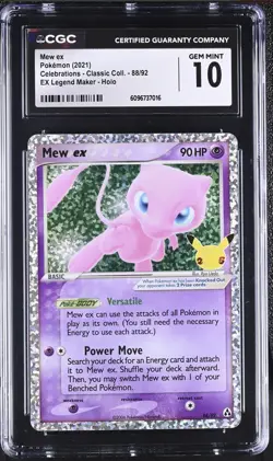 Pokemon Mew EX Celebrations Classic Collection Holo Ultra Rare 88/92 CGC 10 - Image 1