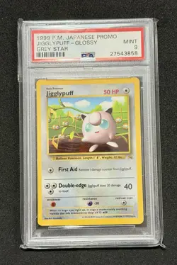 Pokemon 1999 Jigglypuff Singing Glossy Grey Star Promo PSA 9 - Image 1