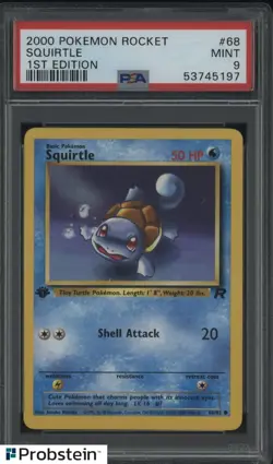 2000 Pokemon TCG Team Rocket 1st Edition #68 Squirtle PSA 9 MINT - Image 1