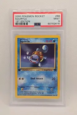 2000 Pokemon Squirtle 1st Edition 68/82 Team Rocket PSA 9 Mint 60702616 - Image 1