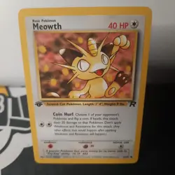 Meowth - 62/82 - Pokemon Team Rocket 1st Edition Card WOTC LP - Image 1